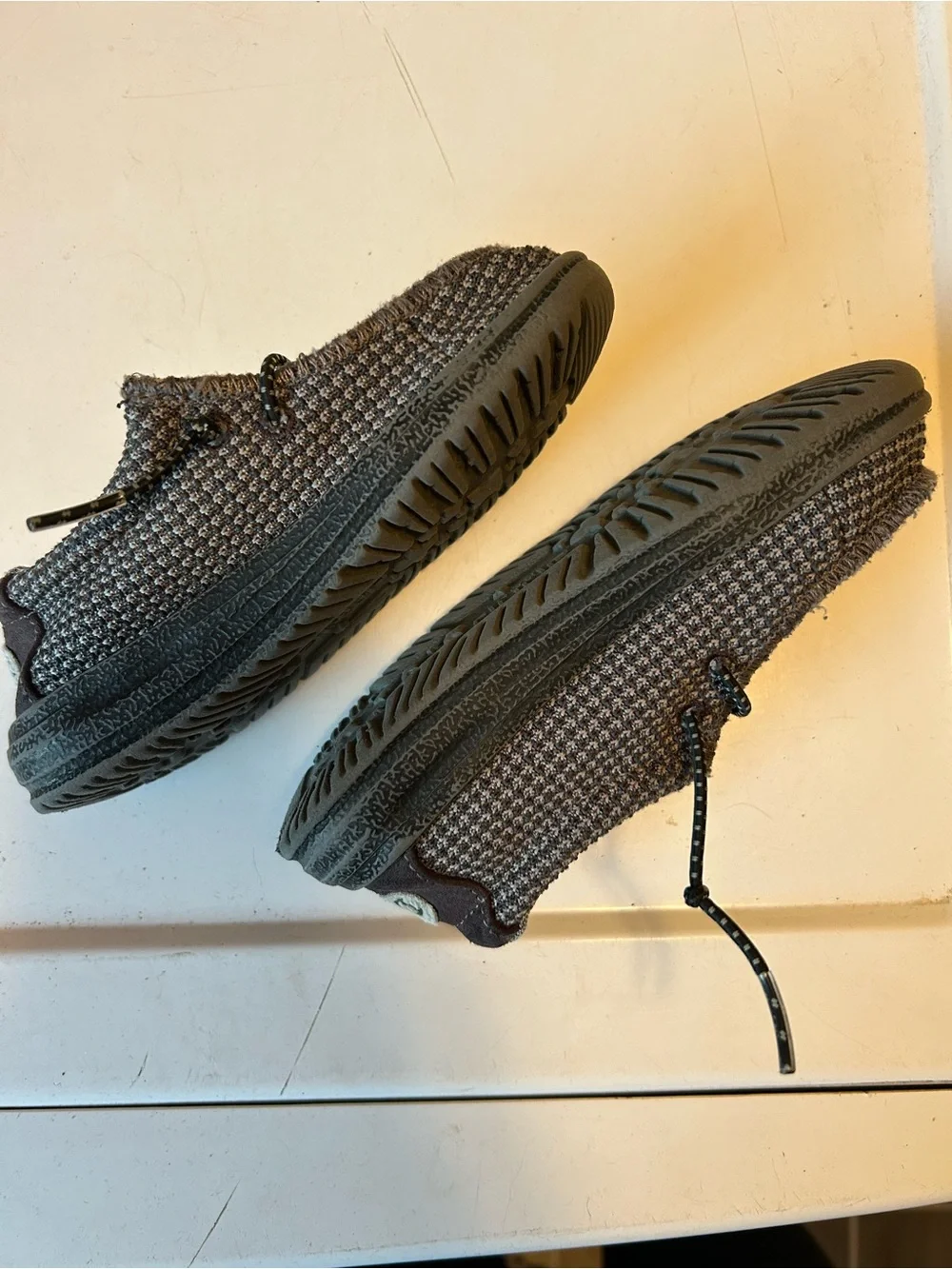 Hey Dude Casual Knit Slip-On Loafers - Charcoal Gray Size 9